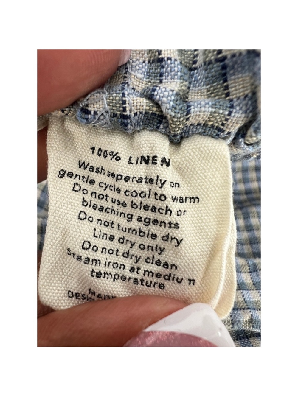 Deiji Studios Linen Ease Trouser in Field Check Large - Picture 7 of 15